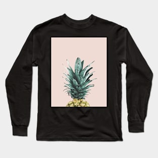 Pineapple on pink, Pineapple top, Minimal Long Sleeve T-Shirt